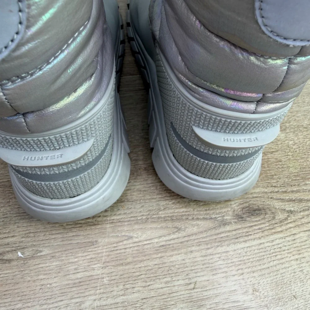 Hunter‎ Kids Intrepid Snow Boots Silver Iridescent US 2